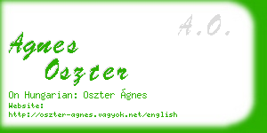 agnes oszter business card