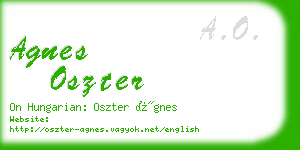 agnes oszter business card